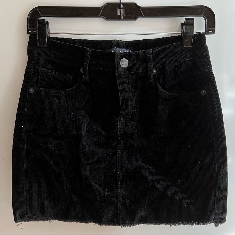 Brandy Melville Black Corduroy Mini Skirt